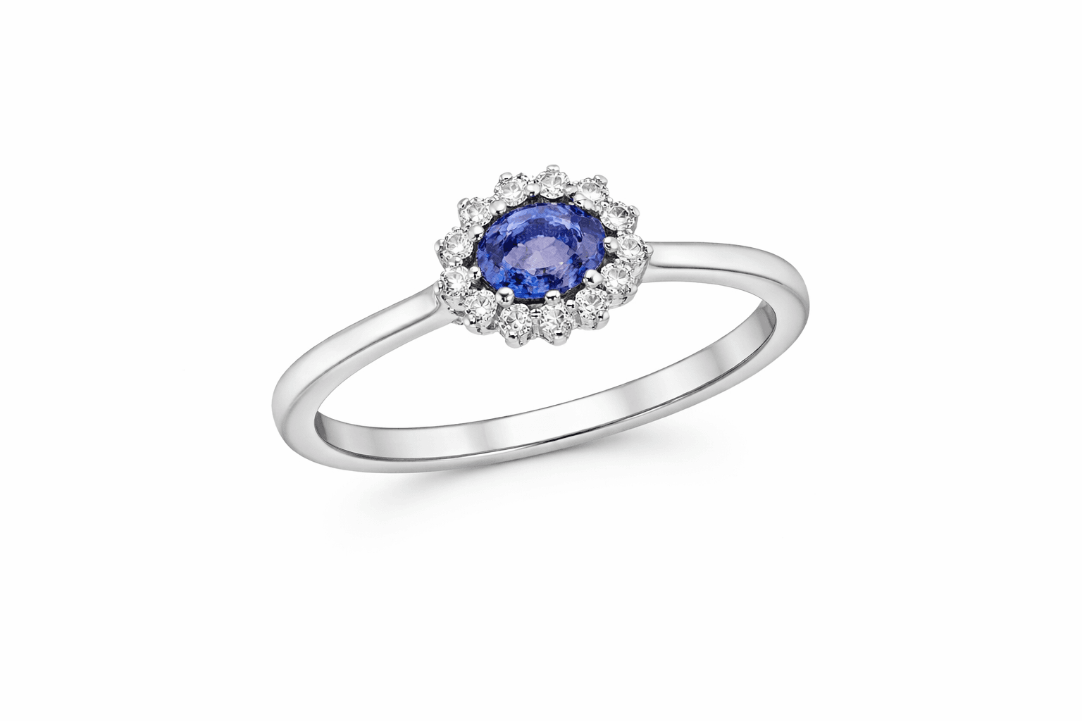 Tanzanite Azure Blossom Halo Ring