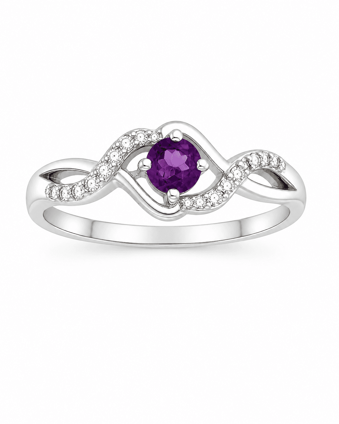 Violet Amethyst Wavy Infinity Ring