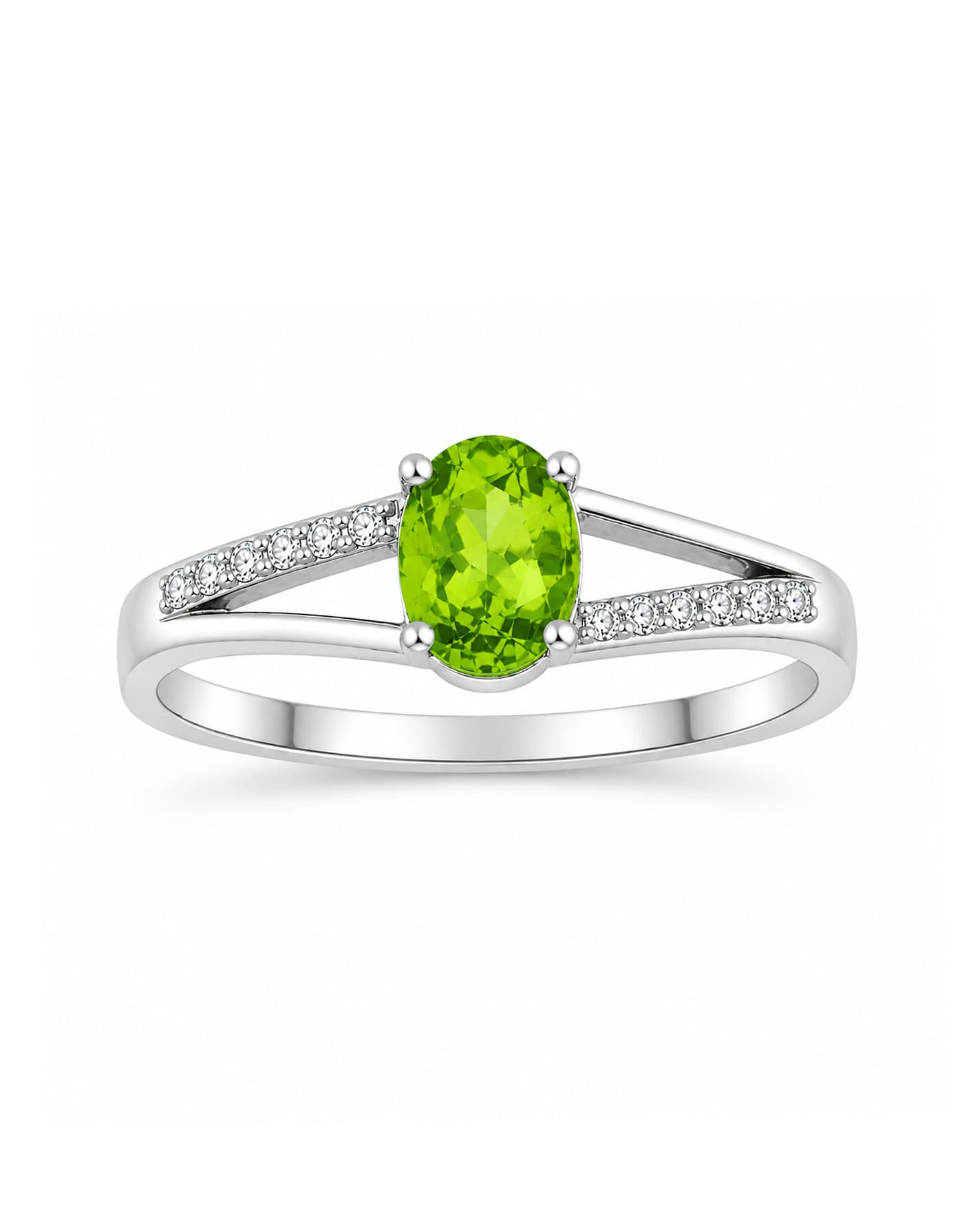 Lush Peridot Split Bypass Ring