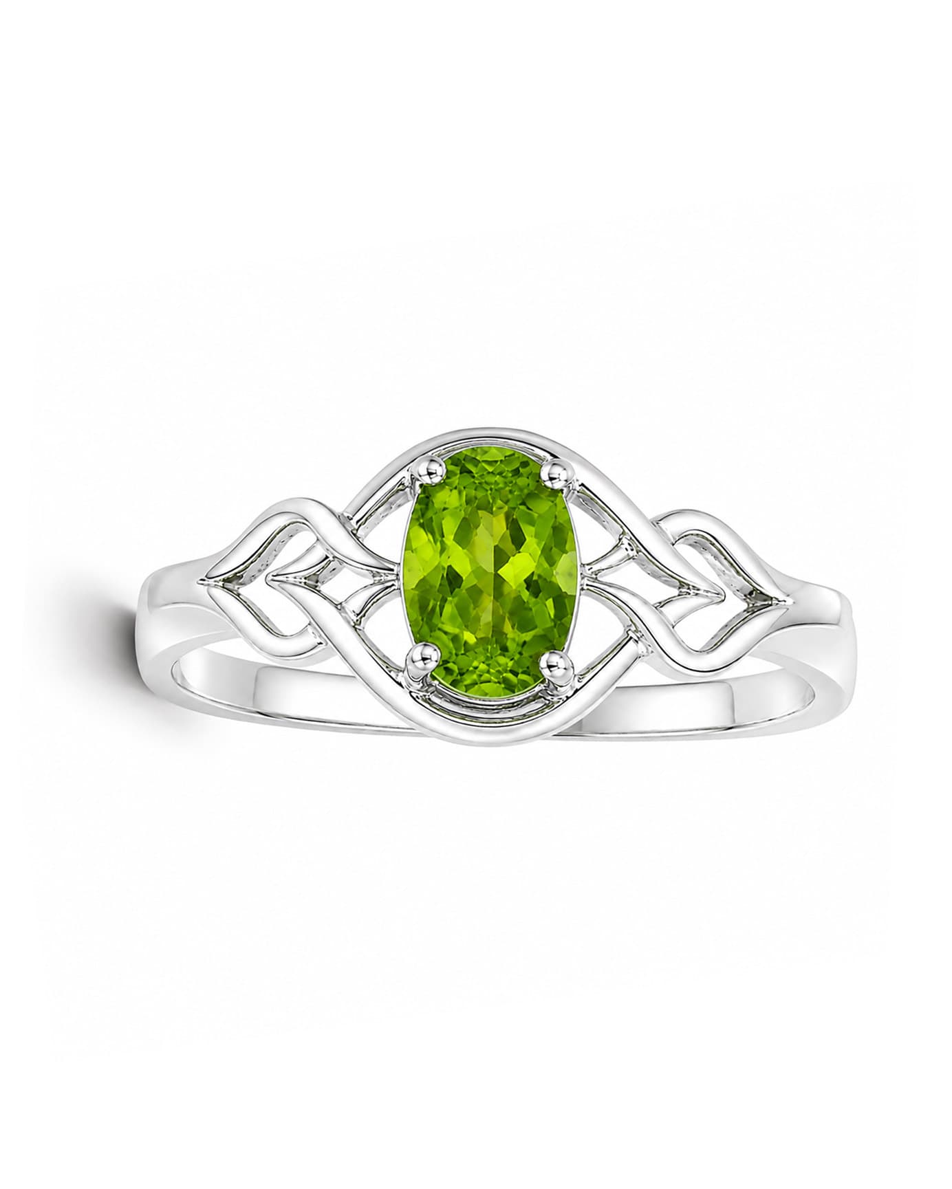 Vibrant Peridot Ivy Filigree Ring