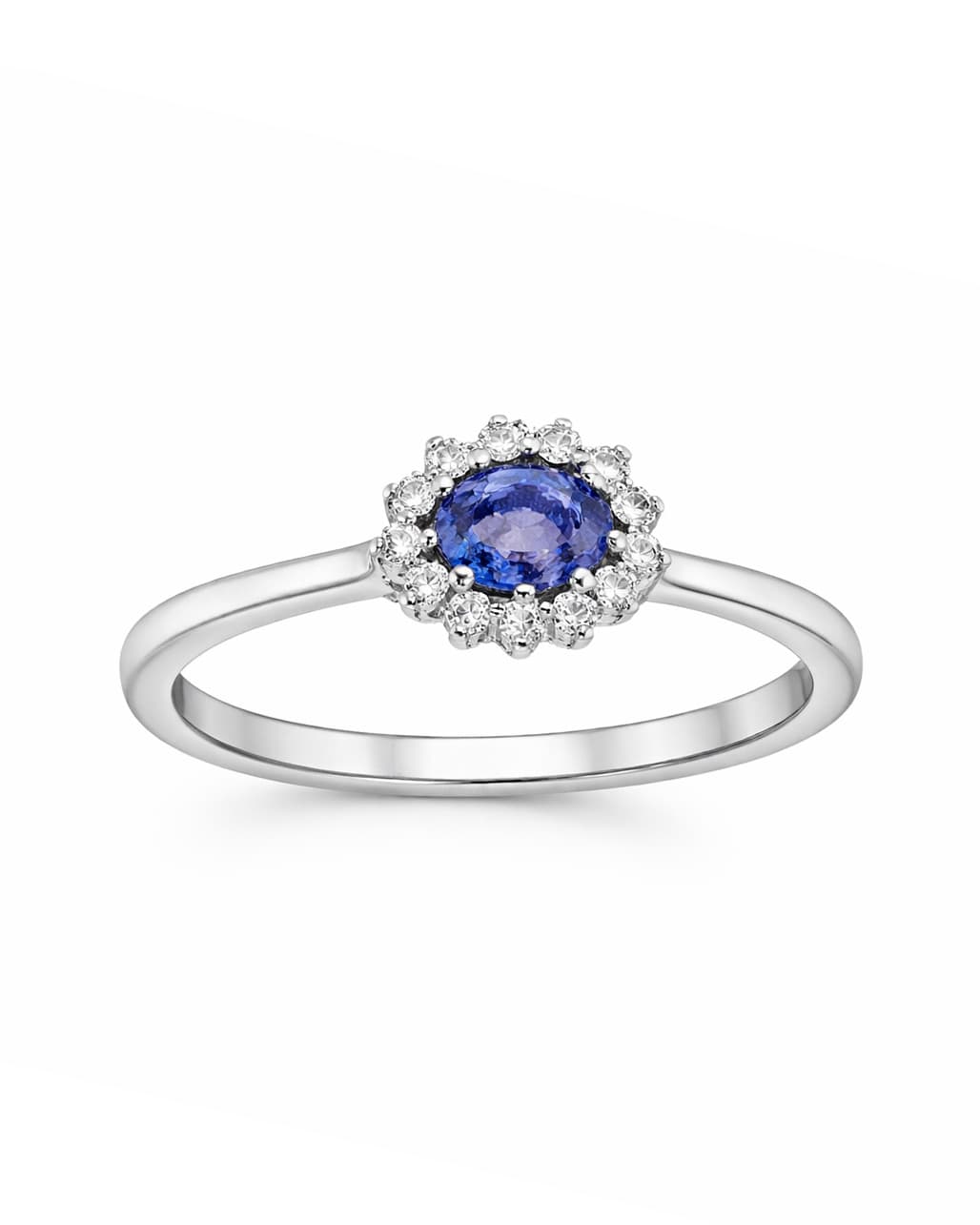 Tanzanite Azure Blossom Halo Ring