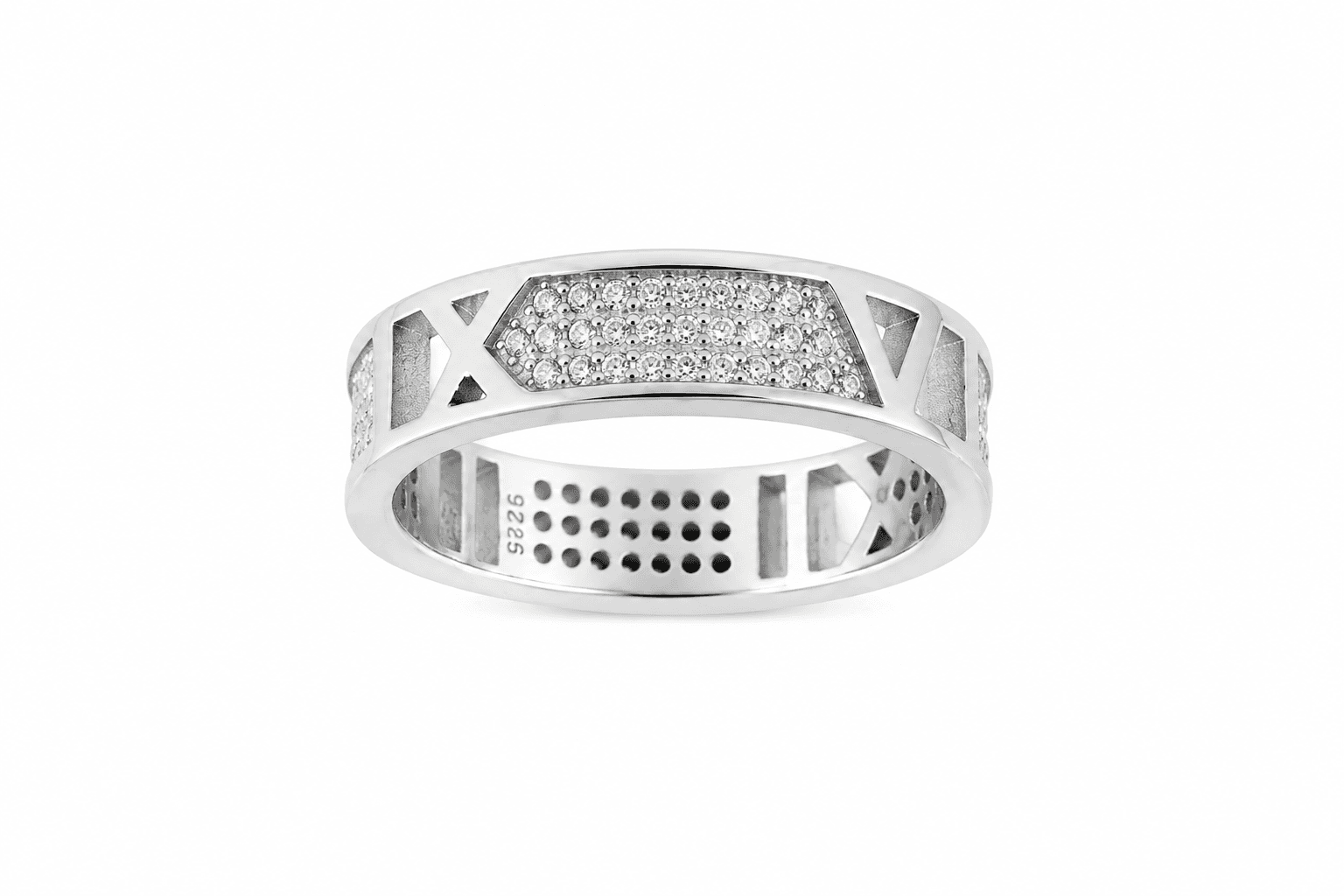 Modern Geometric Statement Ring view 1