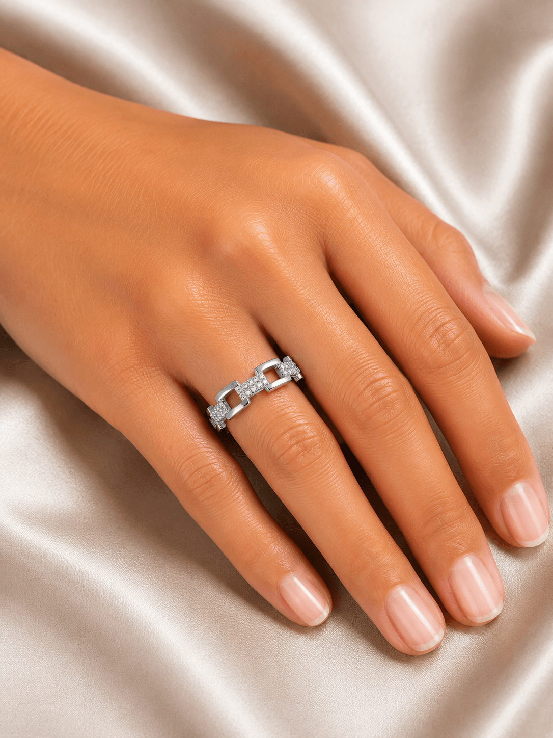 Sterling Silver Link Chain Ring alternate view