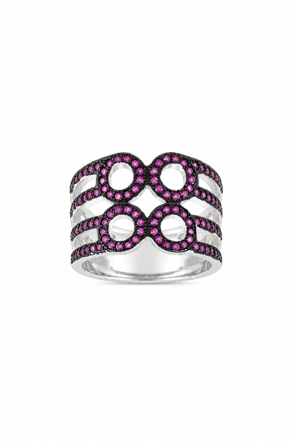 Pink CZ Infinity Sterling Silver Ring view 1