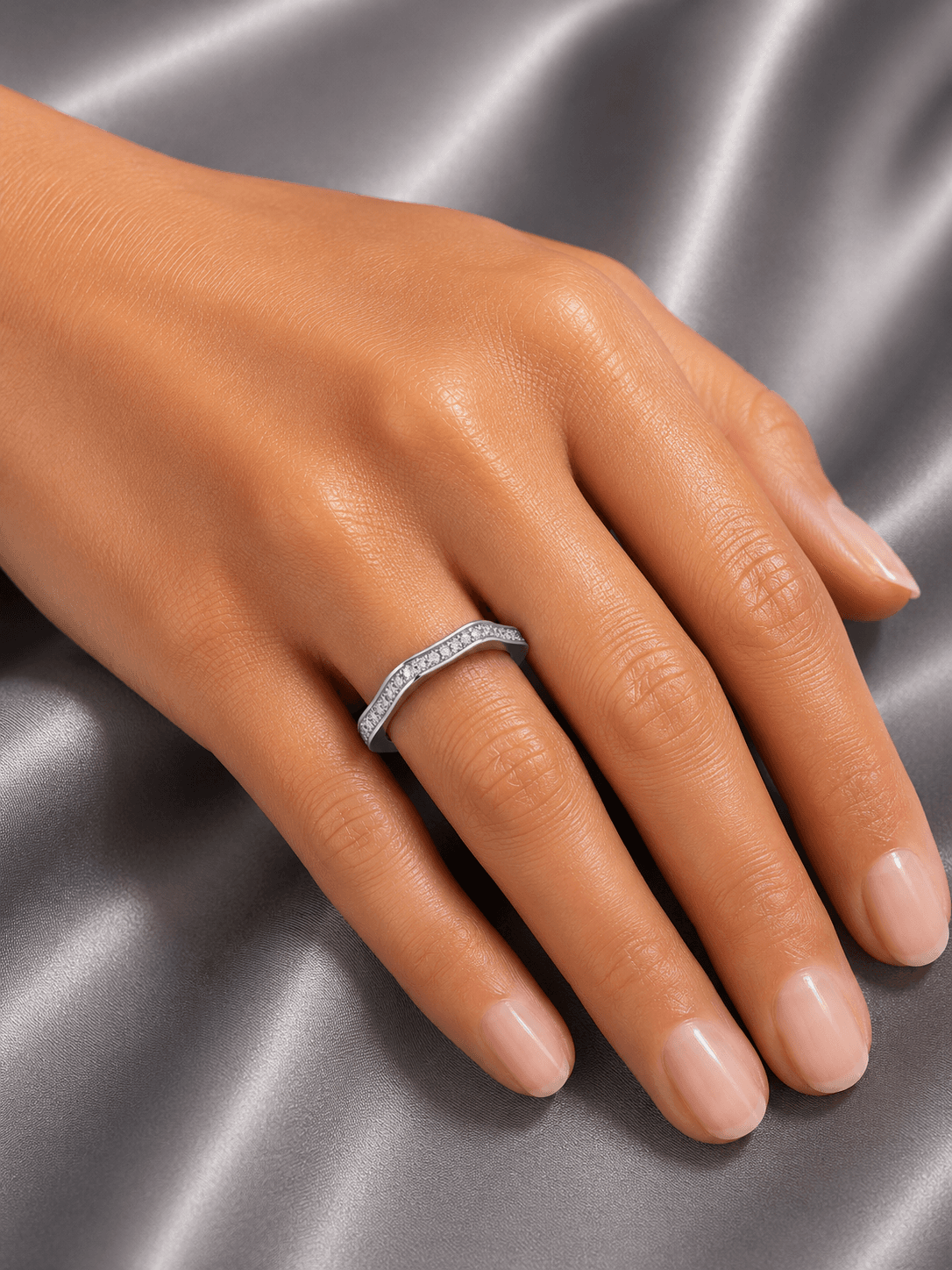 Prism Edge Geometric Silver Ring alternate view