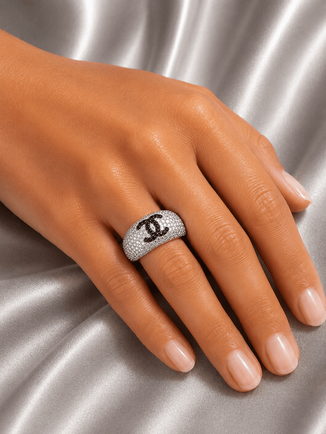 Noir Opulence Silver Dome Ring alternate view