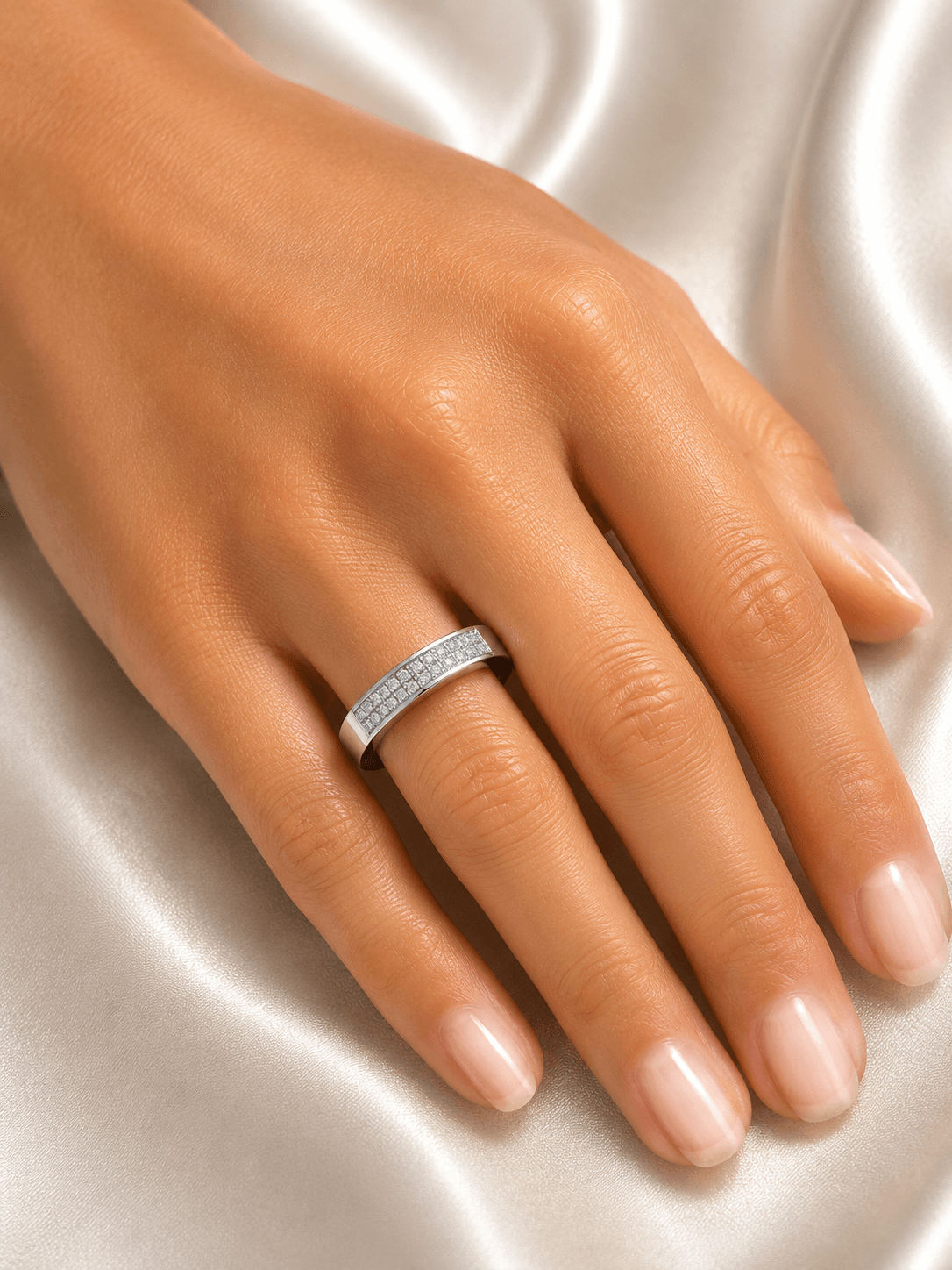 Starlight Channel Silver Band Ring alternate view