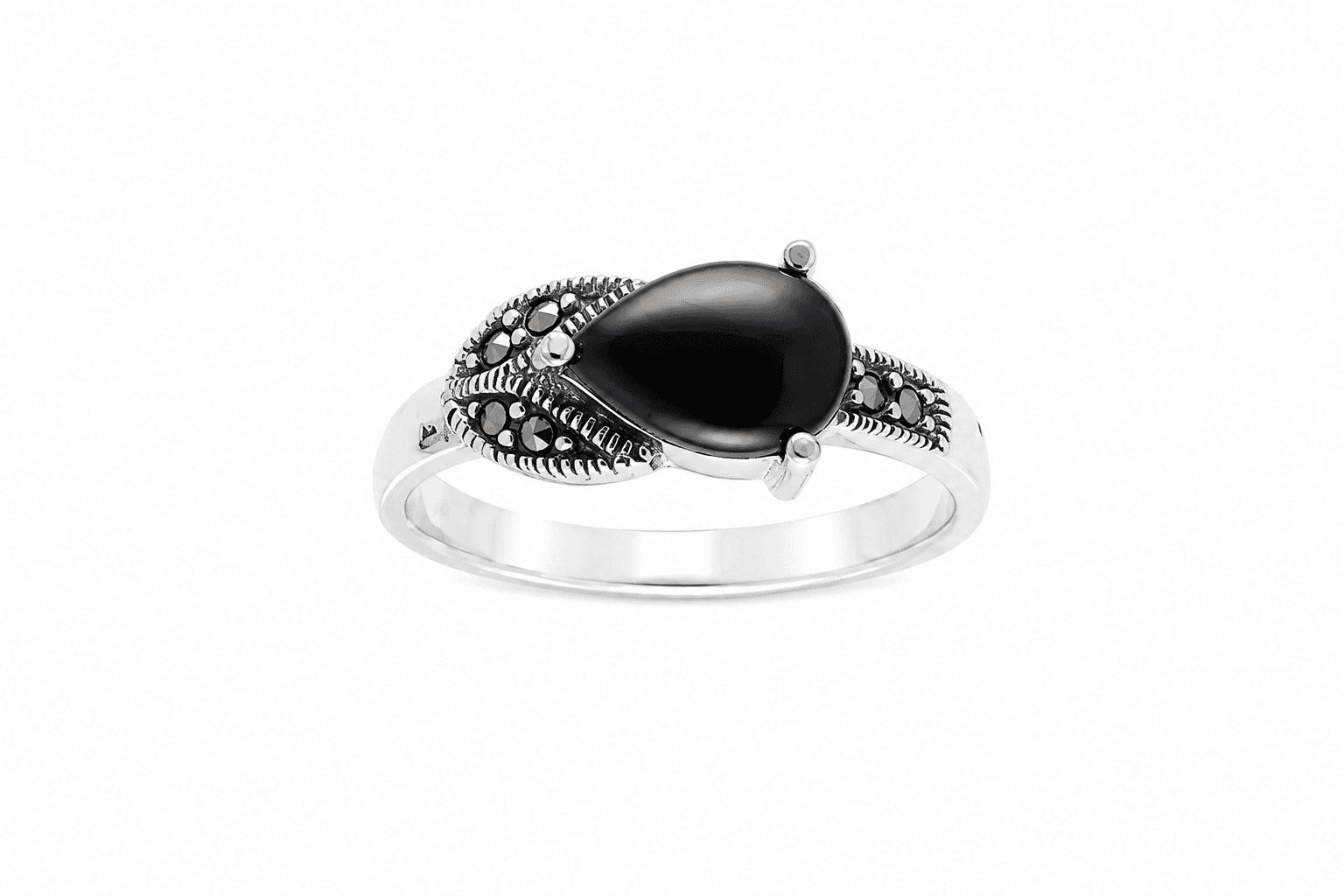 Black Onyx Oval Oxidized Silver Ring